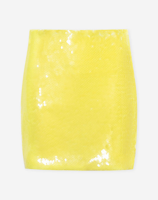 LIV SEQUINS SKIRT GEEL