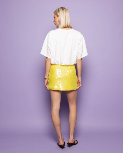 LIV SEQUINS SKIRT GEEL