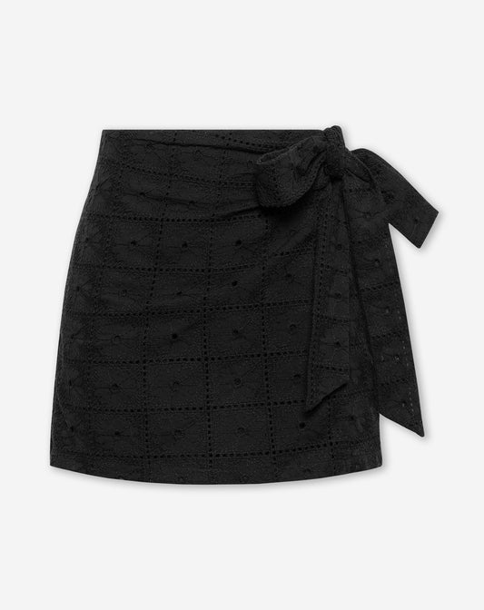 LOREEN BRODERIE SKORT ZWART