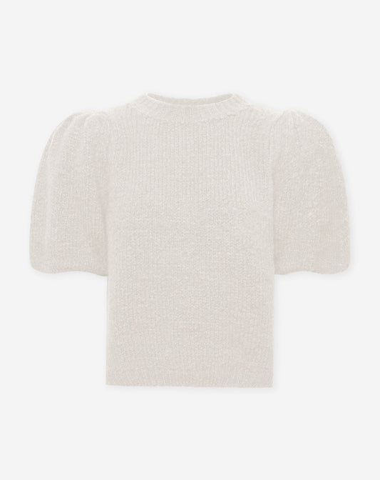 DANI PUFF SLEEVE KNIT CRÈME