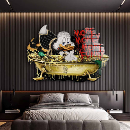 Wandskulptur More Money Duck - Acrylglas 