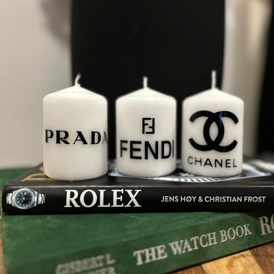 Prada, Fendi & Chanel kaarsen (3-Pack)