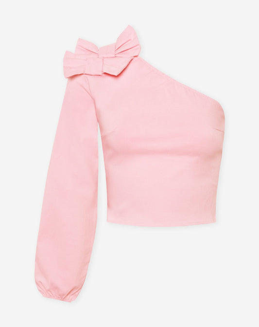 ONE SLEEVE BOWS TOP LICHTROZE
