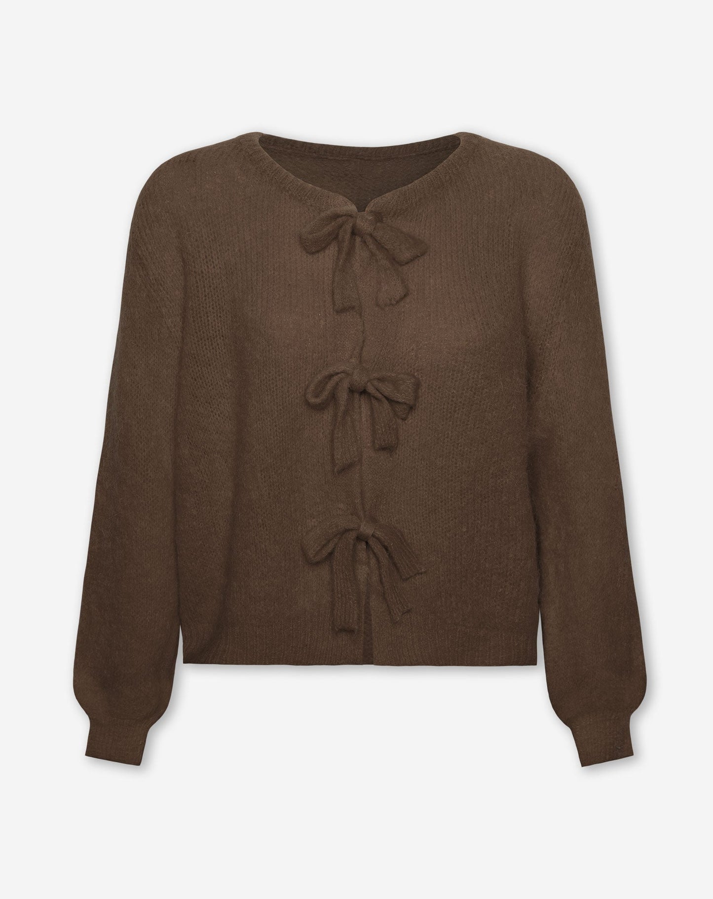 BOW CARDIGAN BRUIN