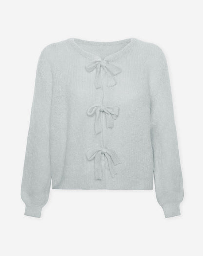BOW CARDIGAN LICHTGRIJS