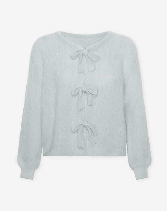 BOW CARDIGAN LICHTGRIJS