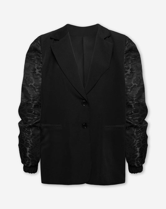 BOMBER SLEEVE BLAZER ZWART