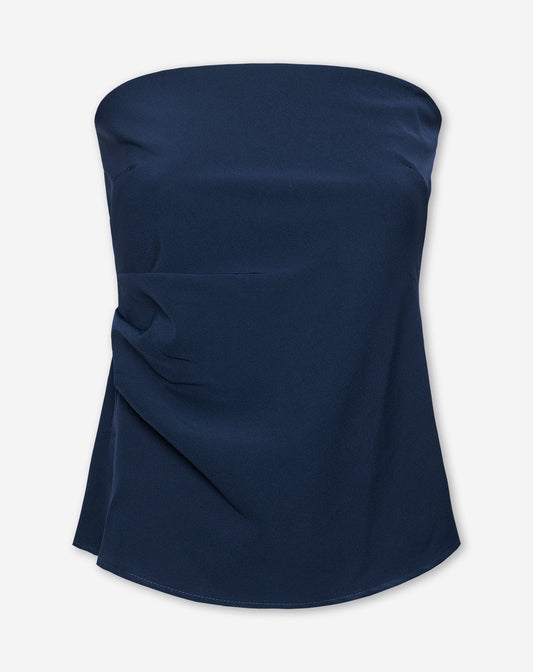 STRAPLESS RUCHED TOP MARINEBLAUW