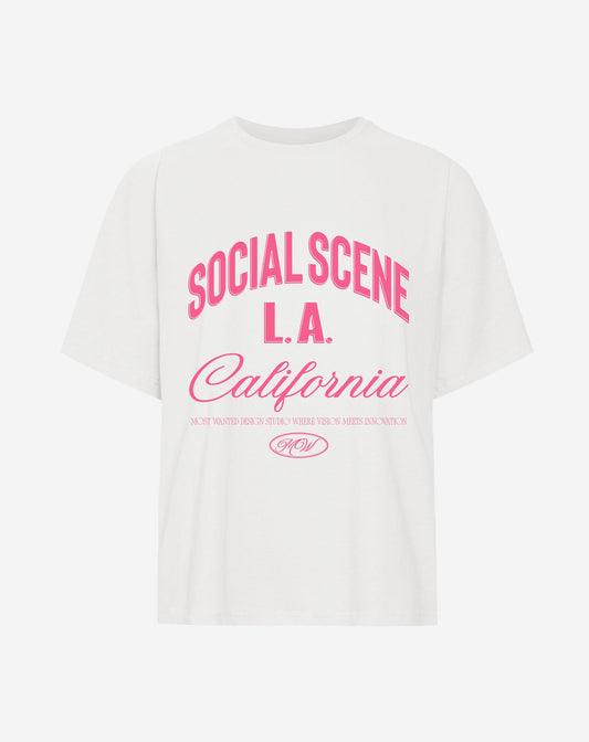 SOCIAL SCENE CALIFORNIA OVERSIZED TEE CRÈME