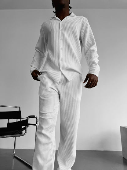 Oversize-Langarmshirt mit Rippenmuster - Weiß