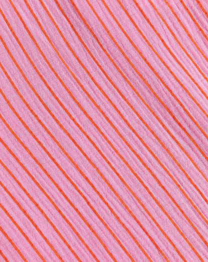 STRIPE MOUSSELINE STRAIGHT LEG PANTS ROZE