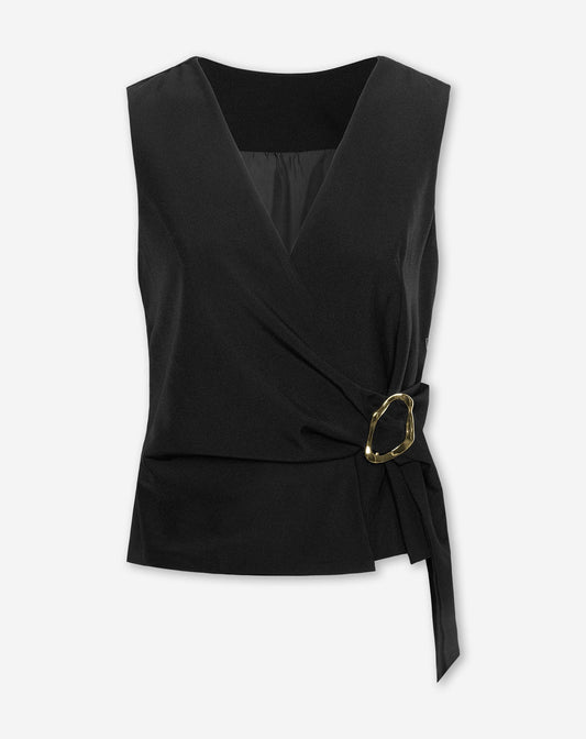 BUCKLE GILET ZWART