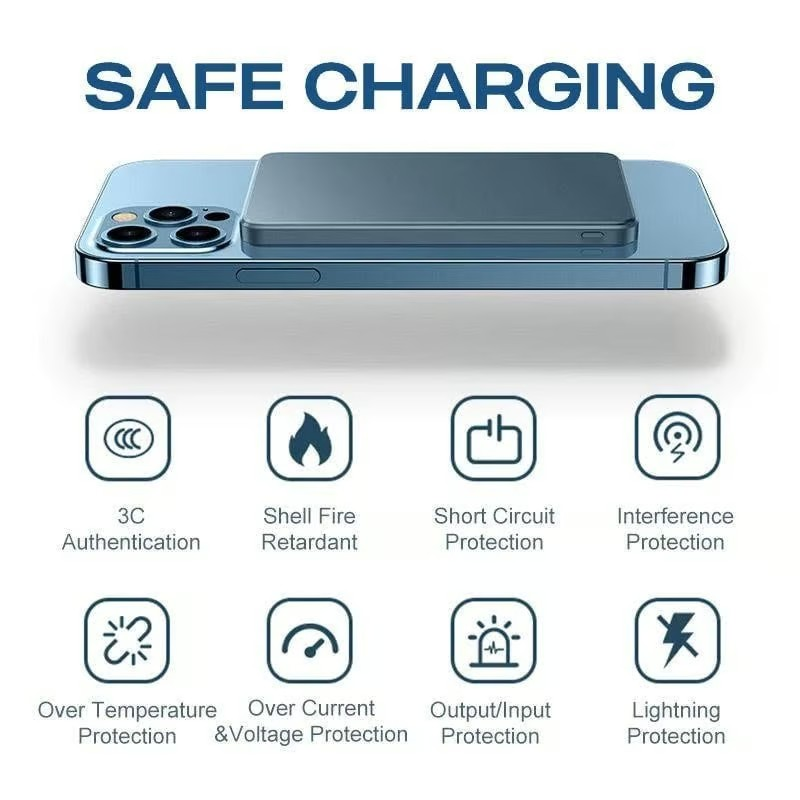 Kabellose magnetische Powerbank in Weiß