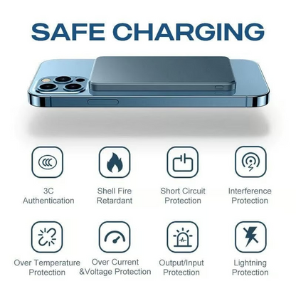 Kabellose magnetische Powerbank in Weiß