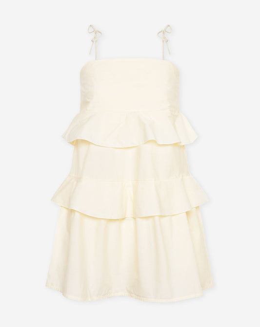 ROAMY POPLIN RUFFLE DRESS BOTERGEEL