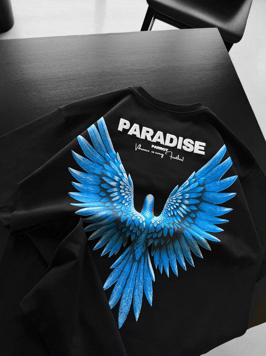 Oversize-Paradise-T-Shirt - Schwarz