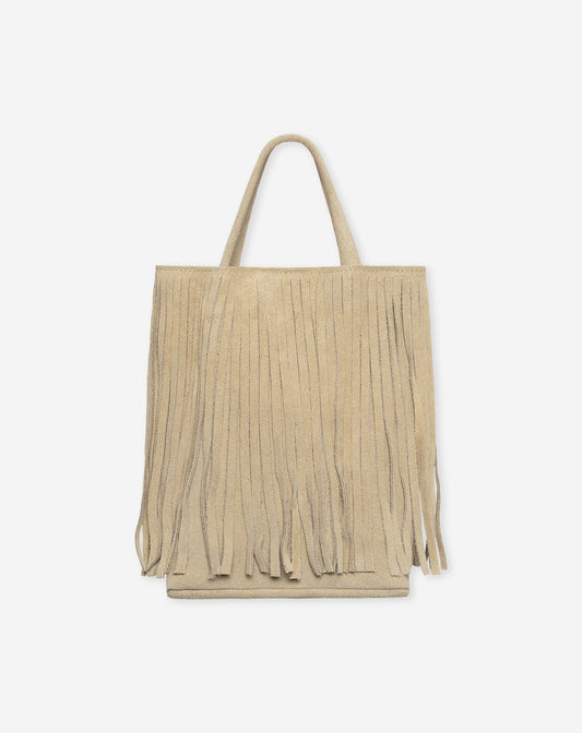 ROMI FRINGE SUEDE BAG BEIGE