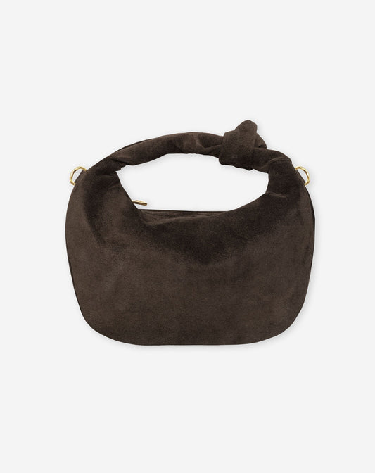 MIMMI KNOTTED SUEDE BAG BRUIN