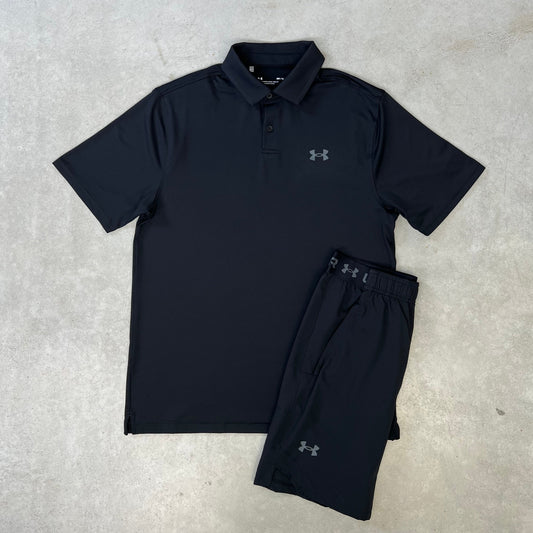 Under Armour Kurzes Polo-Set Schwarz