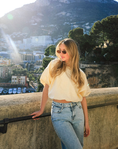 CHARLEY BUBBLE HEM TOP BOTERGEEL