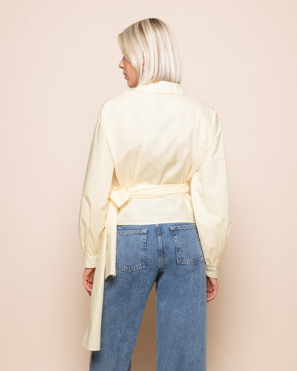 POPLIN WRAP KNOT BLOUSE BOTERGEEL