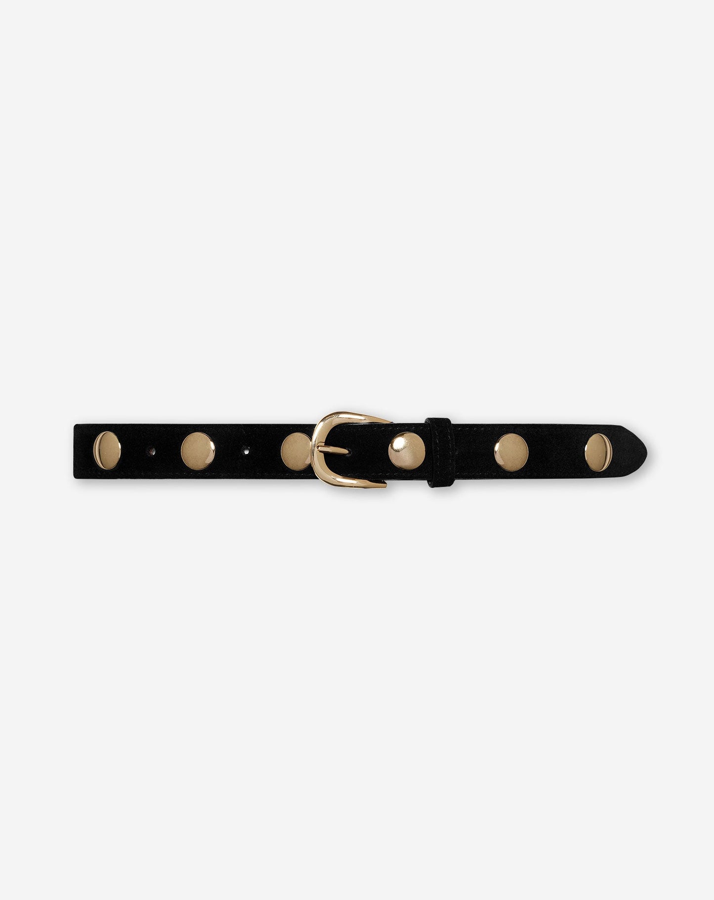 STUDDED SUEDE BELT ZWART