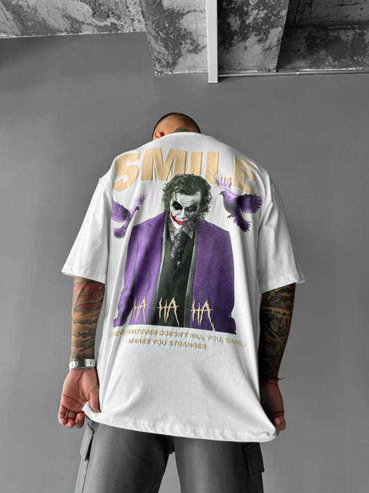 Oversize-T-Shirt „Smile“ – Ecru