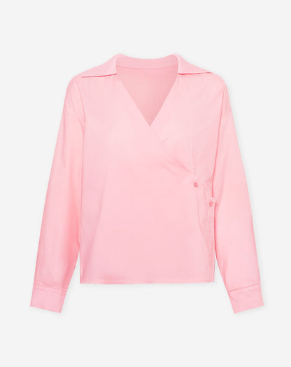 MIKKI POPLIN WRAP BLOUSE LICHTROZE