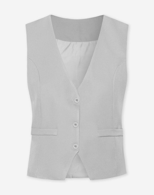 LIZZY GILET LICHTGRIJS