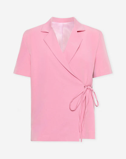ZOEY WRAP UP SHORT SLEEVE BLAZER ROZE