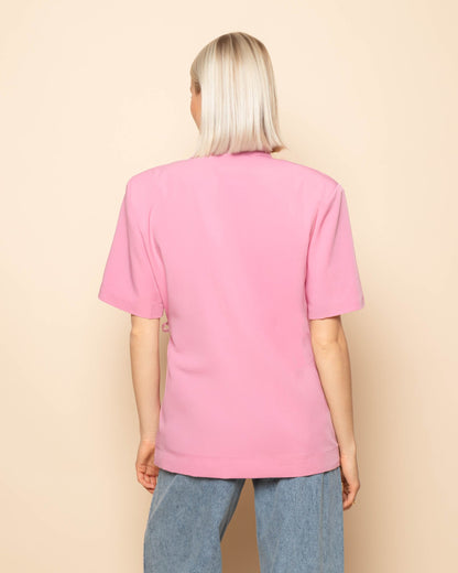 ZOEY WRAP UP SHORT SLEEVE BLAZER ROZE