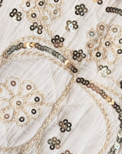 QUILTED SEQUINS GILET BEIGE