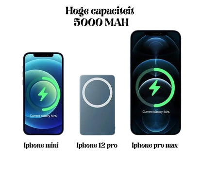 Kabellose magnetische Powerbank in Weiß