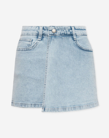 LILLIE DENIM SKORT LICHTBLAUW