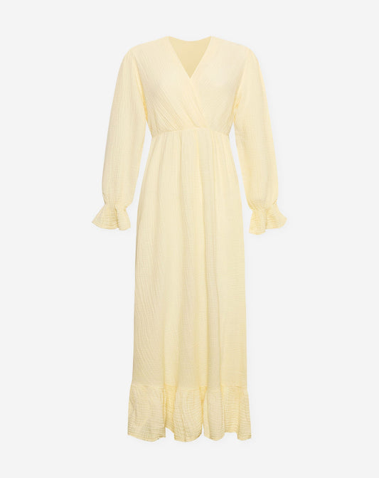 MOUSSELINE MAXI RUFFLE DRESS BOTERGEEL