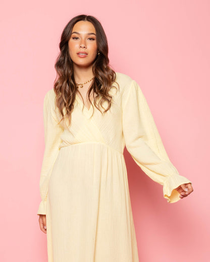 MOUSSELINE MAXI RUFFLE DRESS BOTERGEEL