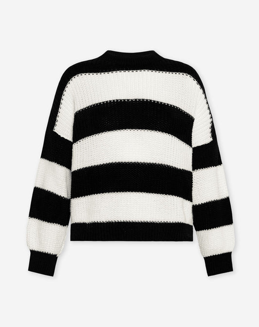 BOXY STRIPE KNIT ZWART