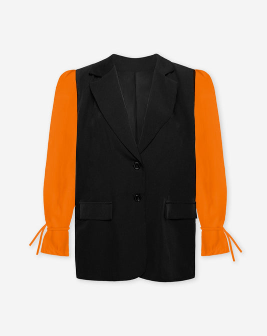 ELIN POPLIN SLEEVE BLAZER ORANJE