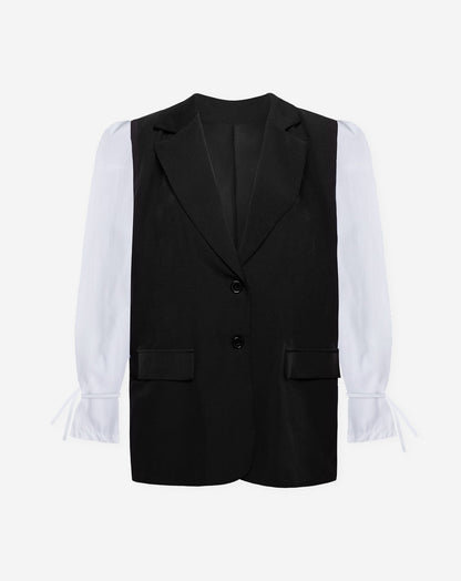 ELIN POPLIN SLEEVE BLAZER