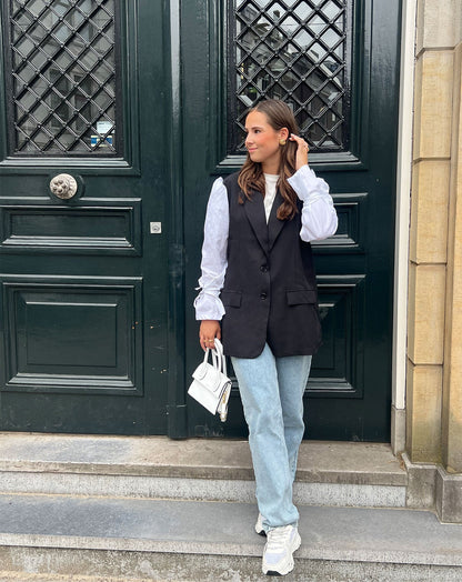 ELIN POPLIN SLEEVE BLAZER