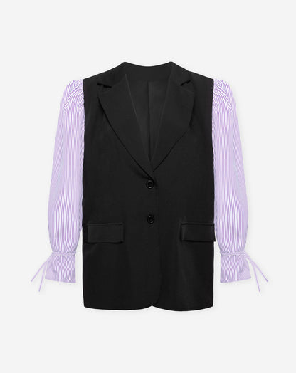 ELIN STRIPE SLEEVE BLAZER LILA