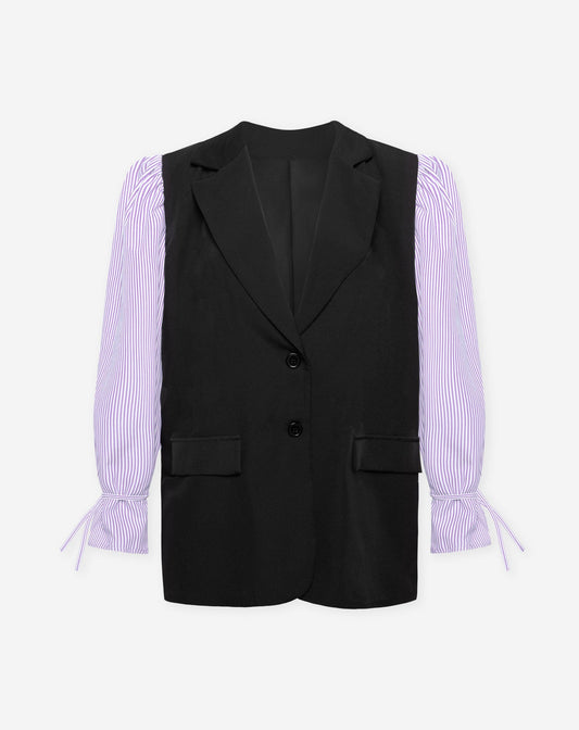 ELIN STRIPE SLEEVE BLAZER LILA
