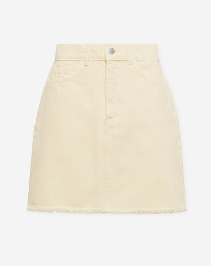 AMY DENIM RAW EDGE SKIRT BOTERGEEL