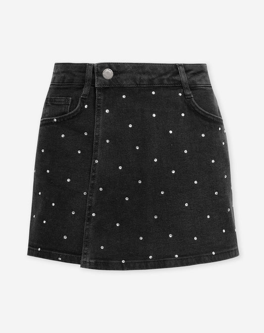 DIAMOND STUDS SKORT DONKERGRIJS