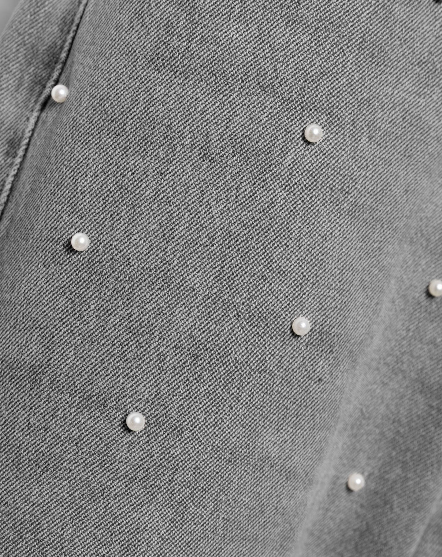 PEARL ALLOVER STRAIGHT LEG JEANS LICHTGRIJS