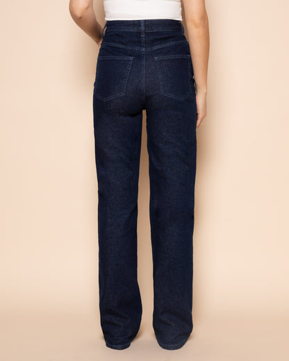 BOOTCUT JEANS DONKERBLAUW