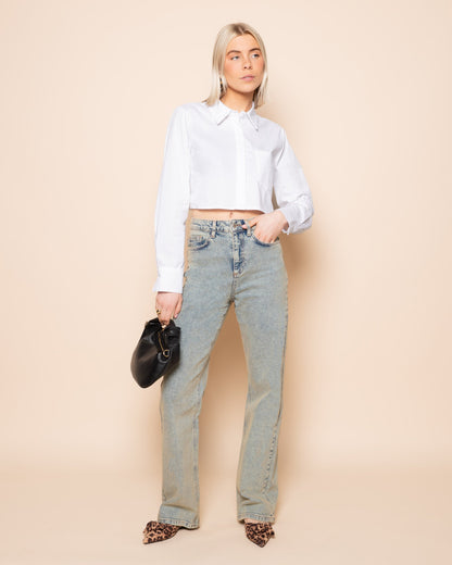 BOOTCUT JEANS VINTAGE BLAUW