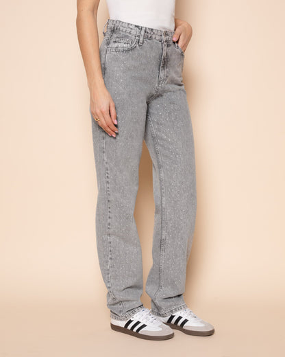 SMALL DIAMOND STRAIGHT LEG JEANS LICHTGRIJS