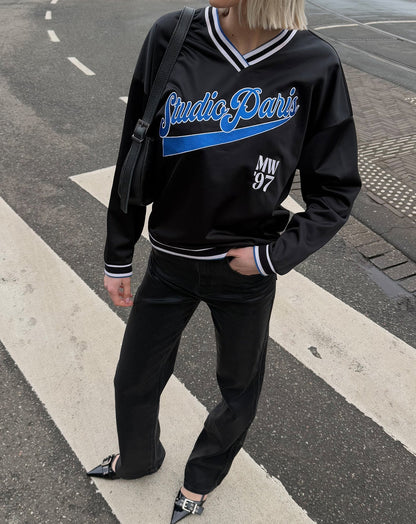 METALLIC BOOTCUT JEANS DONKERGRIJS