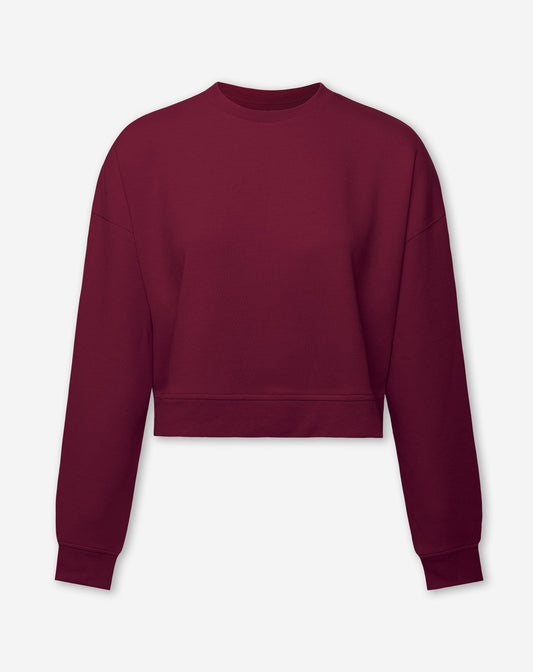 SCUBA CROPPED SWEATER DONKER BURGUNDY